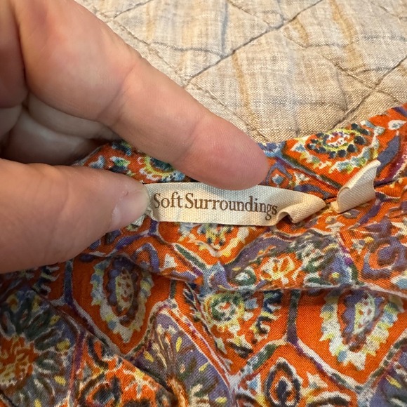 Soft Surroundings XL Navy Floral Sequin Boho Babydoll Dress Mixed Print Balloon - Picture 6 of 10